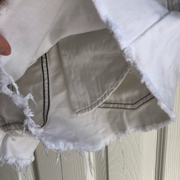 Free People High Rise Raw Hem Jean Shorts - Picture 13 of 13